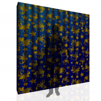 Blue Moon and Stars Curtain