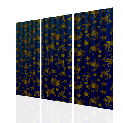 Blue Moon and Stars Curtains Multibanner Backdrop - Image 2