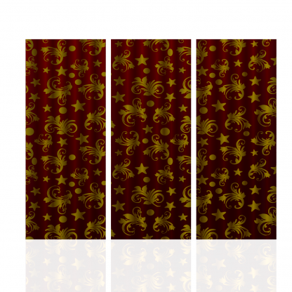 Burgundy Moon and Stars Curtains Multibanner Backdrop - Image 3