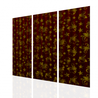 Burgundy Moon and Stars Curtains Multibanner Backdrop - Image 2