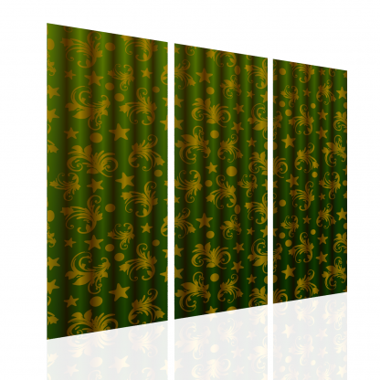 Green Moon and Stars Curtains Multibanner Backdrop - Image 4