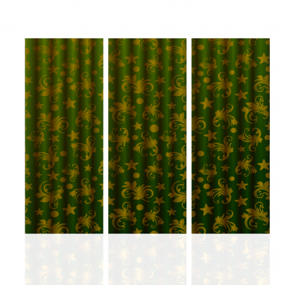 Green Moon and Stars Curtains Multibanner Backdrop - Image 3