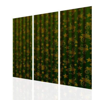 Green Moon and Stars Curtains Multibanner Backdrop - Image 2