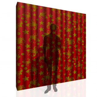 Red Moon and Stars Curtains