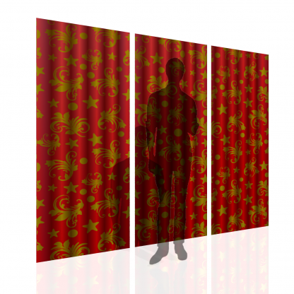 Red Moon and Stars Curtains Multibanner Backdrop