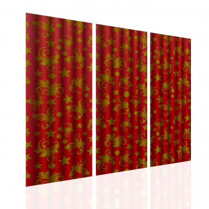 Red Moon and Stars Curtains Multibanner Backdrop - Image 4