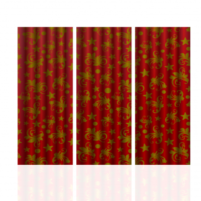 Red Moon and Stars Curtains Multibanner Backdrop - Image 3