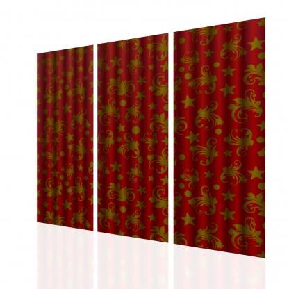 Red Moon and Stars Curtains Multibanner Backdrop - Image 2