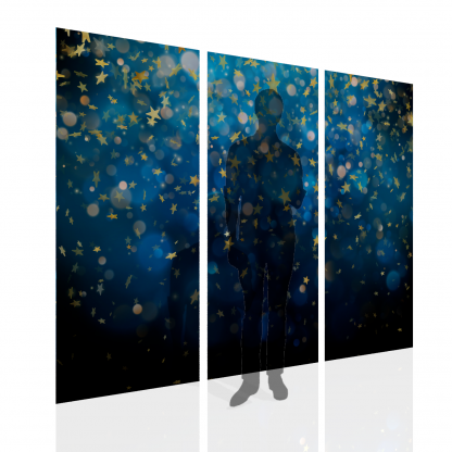Blue & Yellow Confetti Multibanner Backdrop