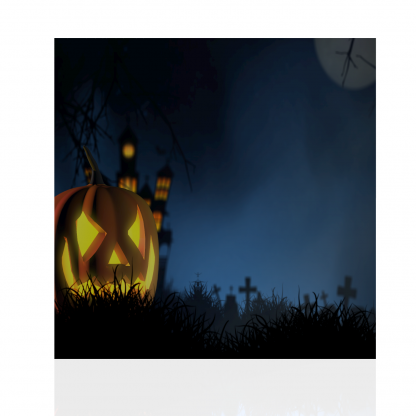 Full Stand and Creepy Halloween with Pumpkin / Jack O Lantern Backdrop - Image 3