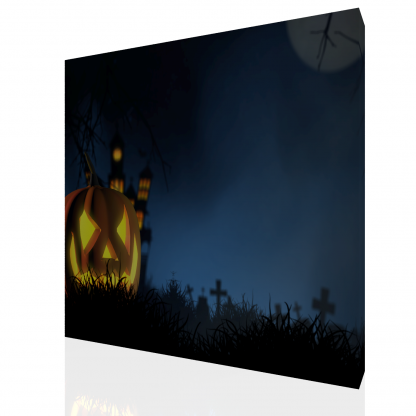 Full Stand and Creepy Halloween with Pumpkin / Jack O Lantern Backdrop - Image 2