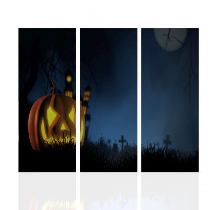 Creepy Halloween Pumpkin / Jack O Lantern Multibanner Backdrop - Image 3