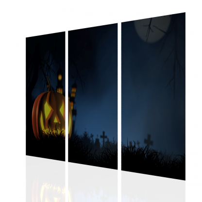 Creepy Halloween Pumpkin / Jack O Lantern Multibanner Backdrop - Image 2