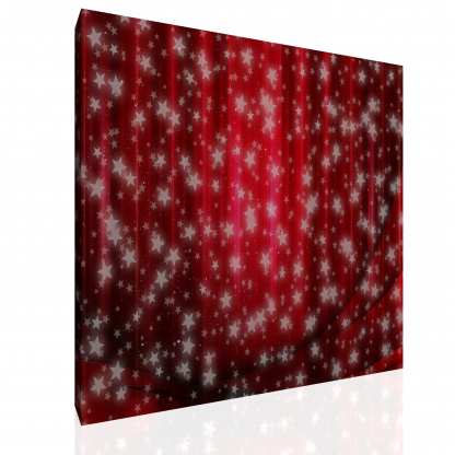 Red Curtains with snowflakes / stars - Image 4