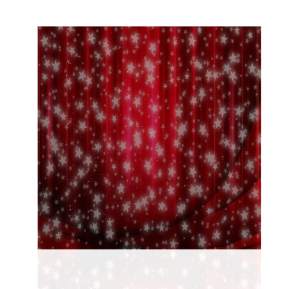 Red Curtains with snowflakes / stars - Image 3