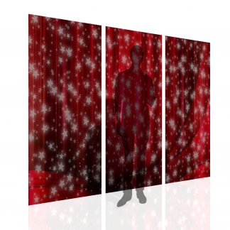 Red Curtains with Snowflakes / Stars Multibanner Backdrop
