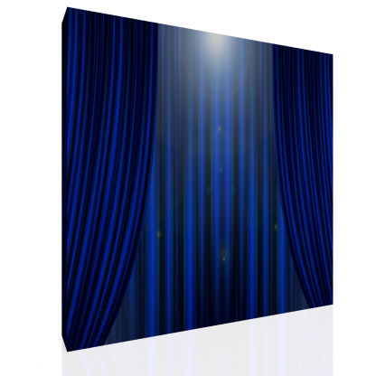 Full Stand and Blue Curtains Style Backdrop - Image 2