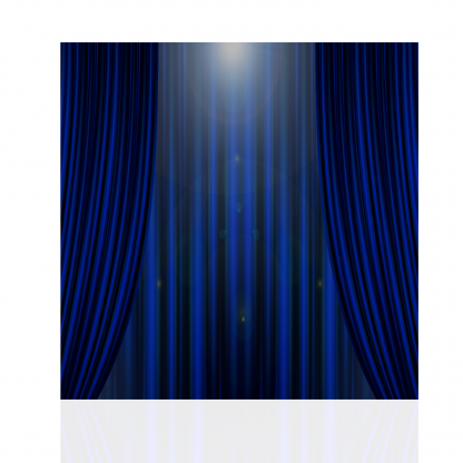 Full Stand and Blue Curtains Style Backdrop - Image 3